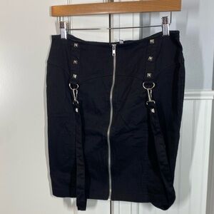 Lip Service Pencil Skirt w/ Bondage Straps & Full Length Zipper Goth Industrial
